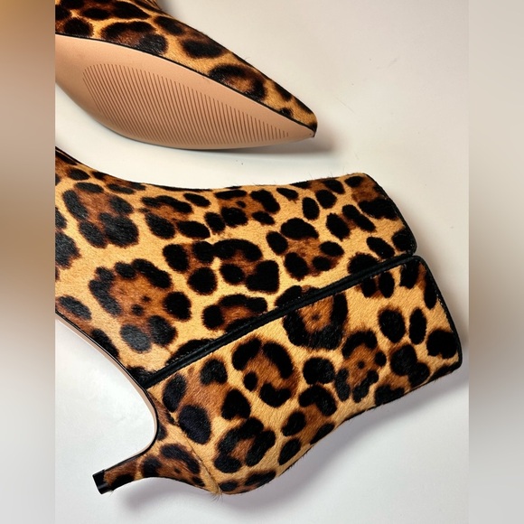 J. Crew Fiona Kitten Heel Ankle Boots Leopard Print Calf Hair Pointed Toe Size 8 - Picture 7 of 9